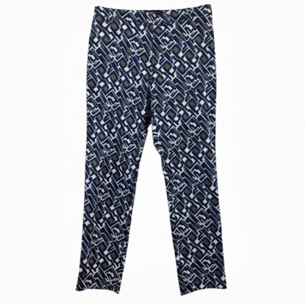 Peserico Sign Italy Abstract Print Tailored Pants Size 46/Us 10 New Without Tags